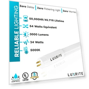 12-Pack 4FT T5 LED Tube Lights — Lighting Solutions, LUXRITE
