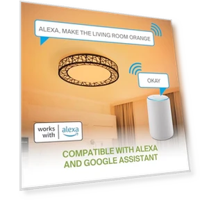 Smart RGBW Flush Mount Ceiling Light — LED, ASD