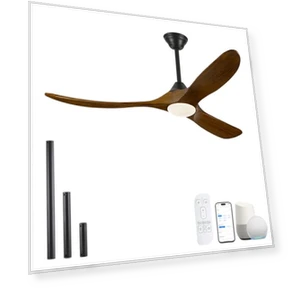 Wood Ceiling Fan with Light — Ceiling Fan Wall Controls, WANGOFUN