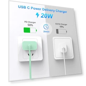 Быстрое зарядное устройство USB-C 20W с 3 кабелями Lightning 3 м — Зарядные устройства, Dayaoncy