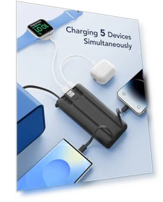 Portable Charger with Built in Cables — Charging Solutions, VRURC