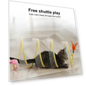Collapsible Cat Tunnel Spring Toy — Tunnels