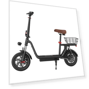 Folding Electric Scooter with Seat & Rear Basket — Electric Self-Balancing Scooters, iScooter