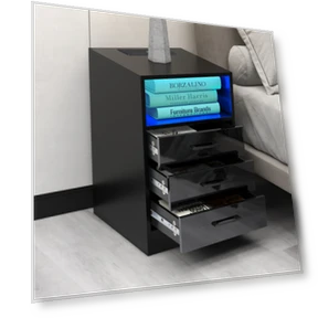 Nightstand with 3 Drawers and Cabinet — Nightstands