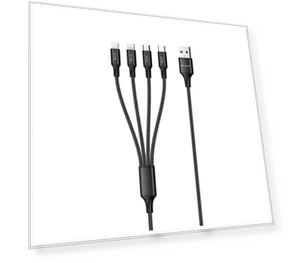 Nylon 4 in 1 Fast Multi Charging Data Cable — Cables, AWEI