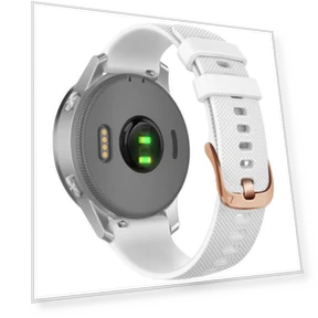 Rose Gold Steel Buckle Silicone Watch Band — Watch Accessories, Garmin