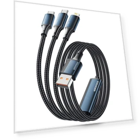 100W 3 in 1 USB A to USB C, Lightning, Micro Data Cable — Cables, ESSAGER