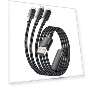 100W 3 in 1 USB A to USB C, Lightning, Micro Data Cable — Cables, ESSAGER