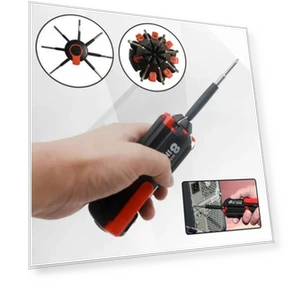 8-in-1 Screwdriver with Worklight and Flashlight — Multi-Bit