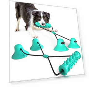 Double Suction Cup Drawstring Teeth Grinding and Bite-Resistant Tooth Cleaning Stick — Chew Toys