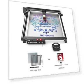 22W Laser with H66 Laser Bed and LightBurn License — Engraving Equipment & Accessories, Mecpow