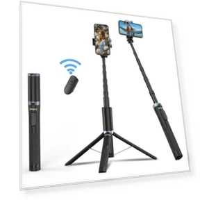 360 Degree Rotating Phone Clip Retractable Selfie Stick Tripod — Selfie Sticks, Jmary