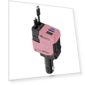 4 in 1 Car Phone Charger with Retractable Cable — Vehicle Power Solutions, A1
