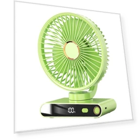 LED Smart Digital Display Desktop Night Light Fan — Portable USB Fans