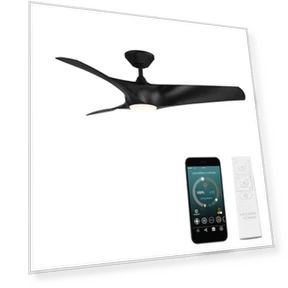 Smart Indoor and Outdoor 3-Blade Ceiling Fan with Adjustable LED Light Kit — Ceiling Fan Wall Controls, Modern Forms