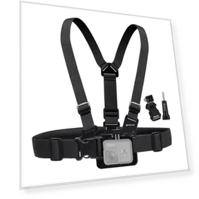 Adjustable Body Mount Belt Chest Strap with J Hook Mount & Long Screw for Action Cameras — Chest Camera Mounts, PULUZ