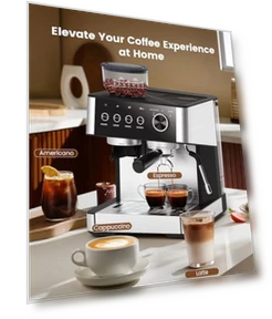 Espresso Machine with Grinder and Milk Frother — Semi-Automatic Espresso Machines, COWSAR