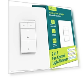Smart Ceiling Fan Control and Dimmer Light Switch — Ceiling Fan Wall Controls, TREATLIFE