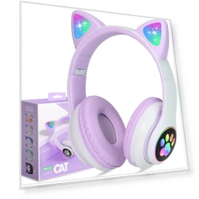 Colorful Lighting LED Wireless Cat Ear Headphones — Over-Ear Headphones
