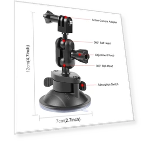 Magic Arm Suction Cup Mount — Vehicle Mounts, PULUZ
