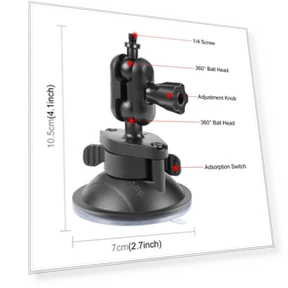 Magic Arm Suction Cup Mount — Vehicle Mounts, PULUZ