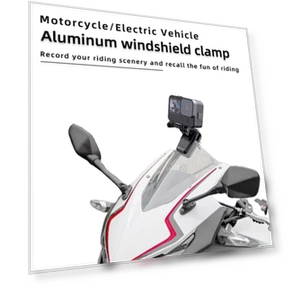 Motorcycle Windshield Clip Bracket Camera Mount — Camera Brackets, PULUZ