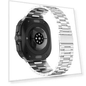 Three Beads Stainless Steel Metal Watch Band — Watch Accessories, Samsung