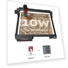 10W Laser Engraver with Laser Bed and Software License — Engraving Equipment & Accessories, ATOMSTACK