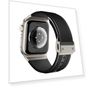 Vertical Texture Titanium Buckle Elastic Silicone Watch Band — Watch Accessories
