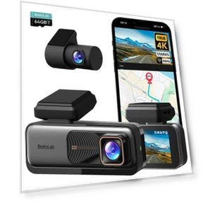 4K Dash Cam Front and Rear — Rearview Cameras for Cars, BOTSLAB