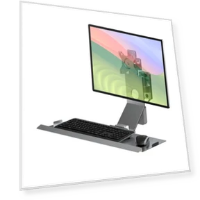 Industrial Equipment Cabinet Wall Mount All-In-One Stand with Mouse Keyboard Bracket — Monitor Stands