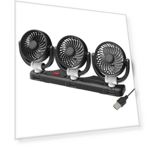 Triple-Head Rotatable Car Fan — Portable Cooling Solutions