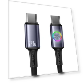 Type-C to Type-C Aluminum Alloy Data Cable with Colorful Light — Cables, USAMS