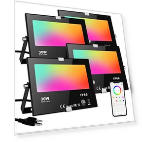 RGB Color Changing LED Flood Lights — Outdoor Light Projectors, ChangM