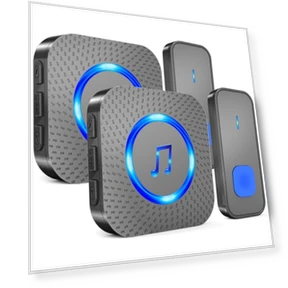 Wireless Doorbell with 2 Receivers 2 Buttons — Kits, SURFOU