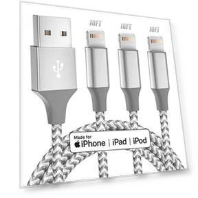 3-Pack 10FT Lightning Cable — Lightning, Bkayp
