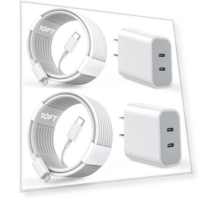 Dual USB C Charger Block with Lightning Cable — Lightning, Shenzhen Jiaxingyuan Technology Co., Ltd.
