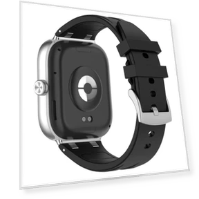 Silver Metal Connector Silicone Watch Band — Watch Accessories, Xiaomi