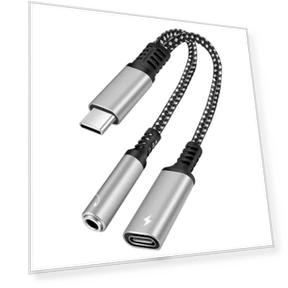 2 in 1 USB-C to PD 60W Charging + 3.5mm Audio Adapter — Adapters