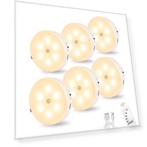 Rechargeable Puck Lights with Remote Control — Under-Cabinet Lights, MICLIONLED