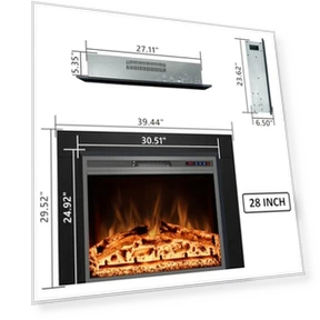 Electric Fireplace Insert with Metal Trim Kit — Electric Heating Solutions, Kentsky