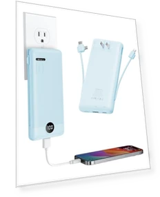 Portable Charger with Wall Plug and Cables — Mobile Power Solutions, VRURC