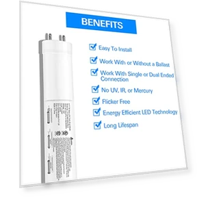 20 Pack 4FT LED T8 Hybrid Light Tube — Ballasts, Hykolity