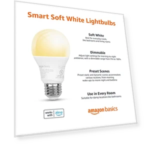 Smart A19 LED Light Bulb — LED, Amazon Basics