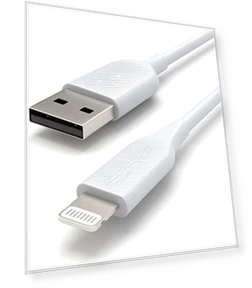 USB-A to Lightning Charger Cable — Lightning, Amazon Basics
