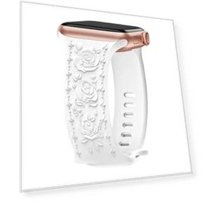 8-shaped Buckle Rose Embossed Silicone Watch Band — Bands, Kalebol