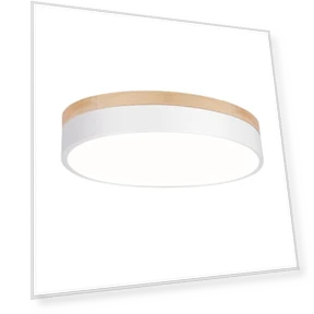 Dimmable LED Close to Ceiling Light with Minimalist Wood Oak Design — Overhead Lighting, WOKNOS