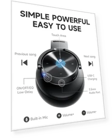 Upgraded Bluetooth Headphones — Over-Ear Headphones, Picun