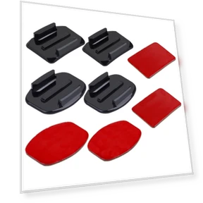 2 PCS Curved Surface Mounts + 2 PCS Flat Surface Mounts + 4 PCS Adhesive Mount Stickers — Wearable Cameras, PULUZ