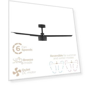 Smart Indoor and Outdoor 52in 3-Blade Ceiling Fan — Ceiling Fans & Accessories, East Grove Home